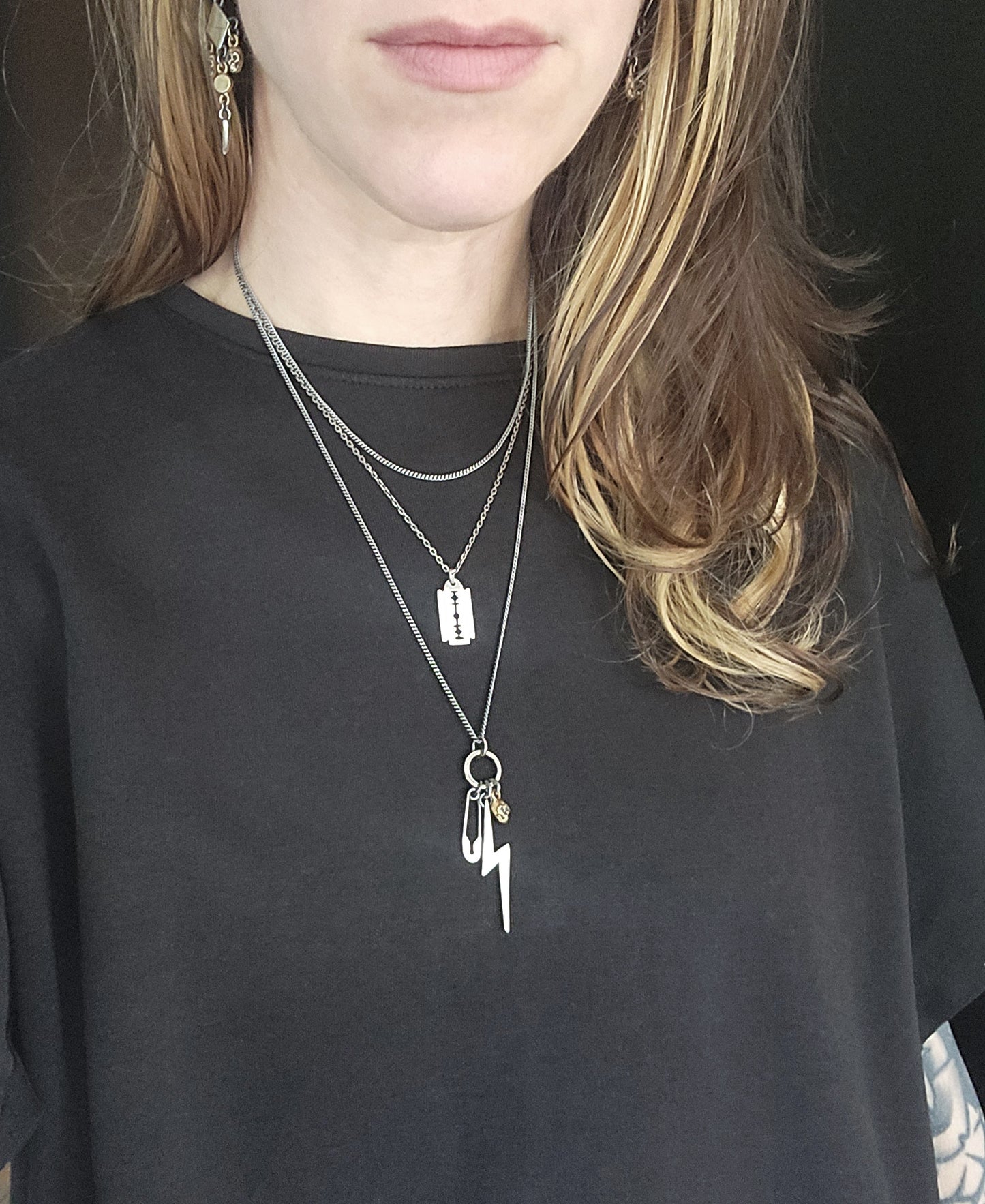 ROCK CHICK charm necklace