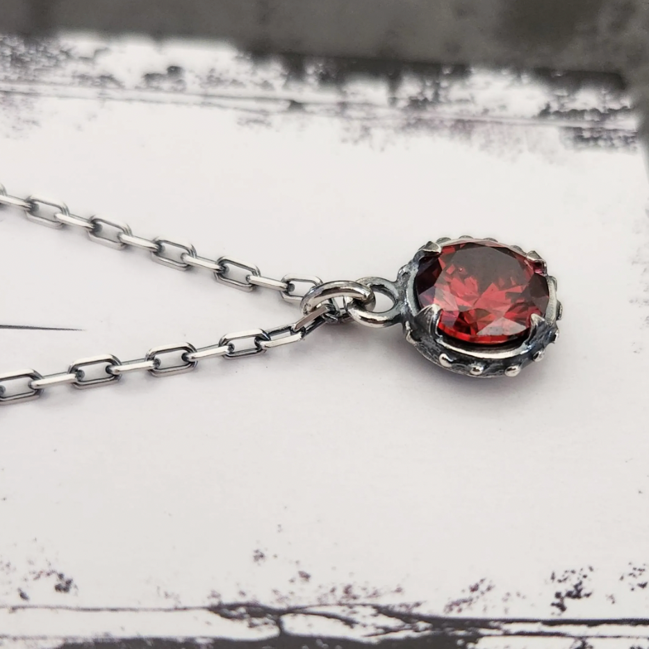 VENUS FLYTRAP necklace with red cz