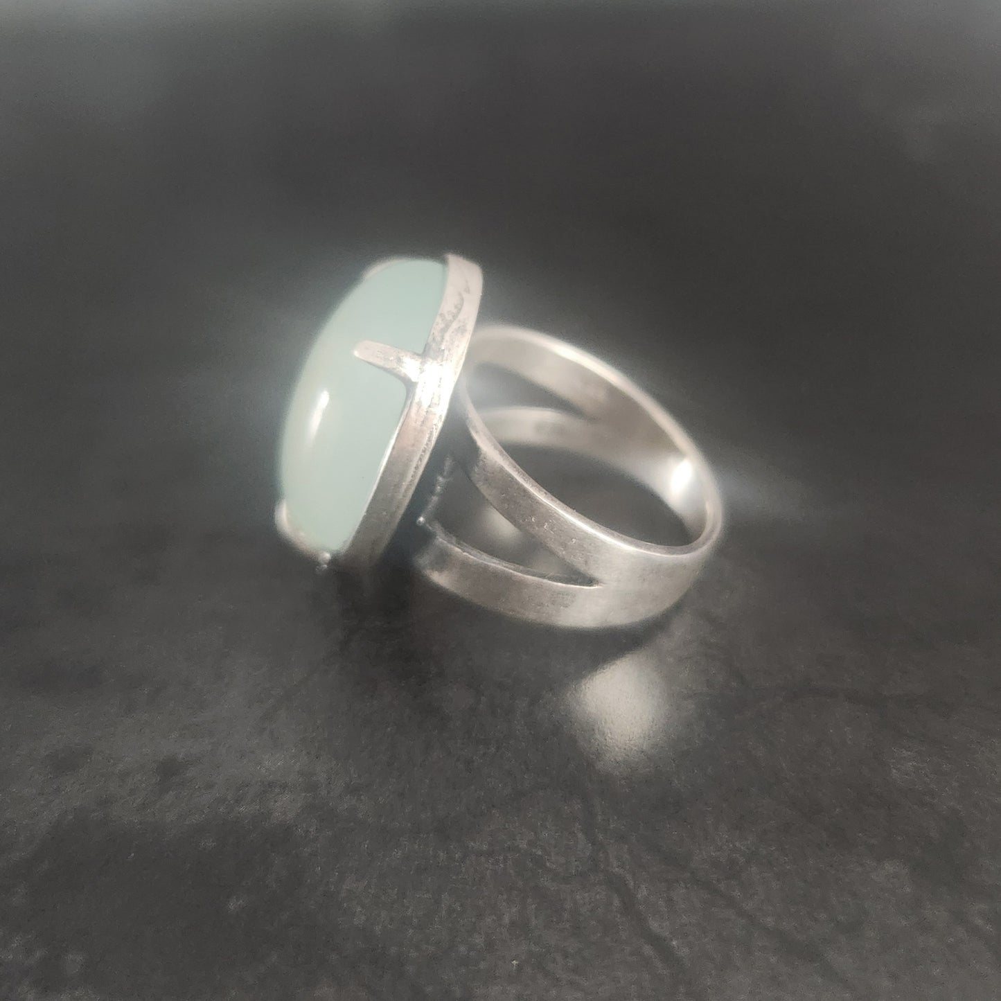 Aqua Chalcedony ring