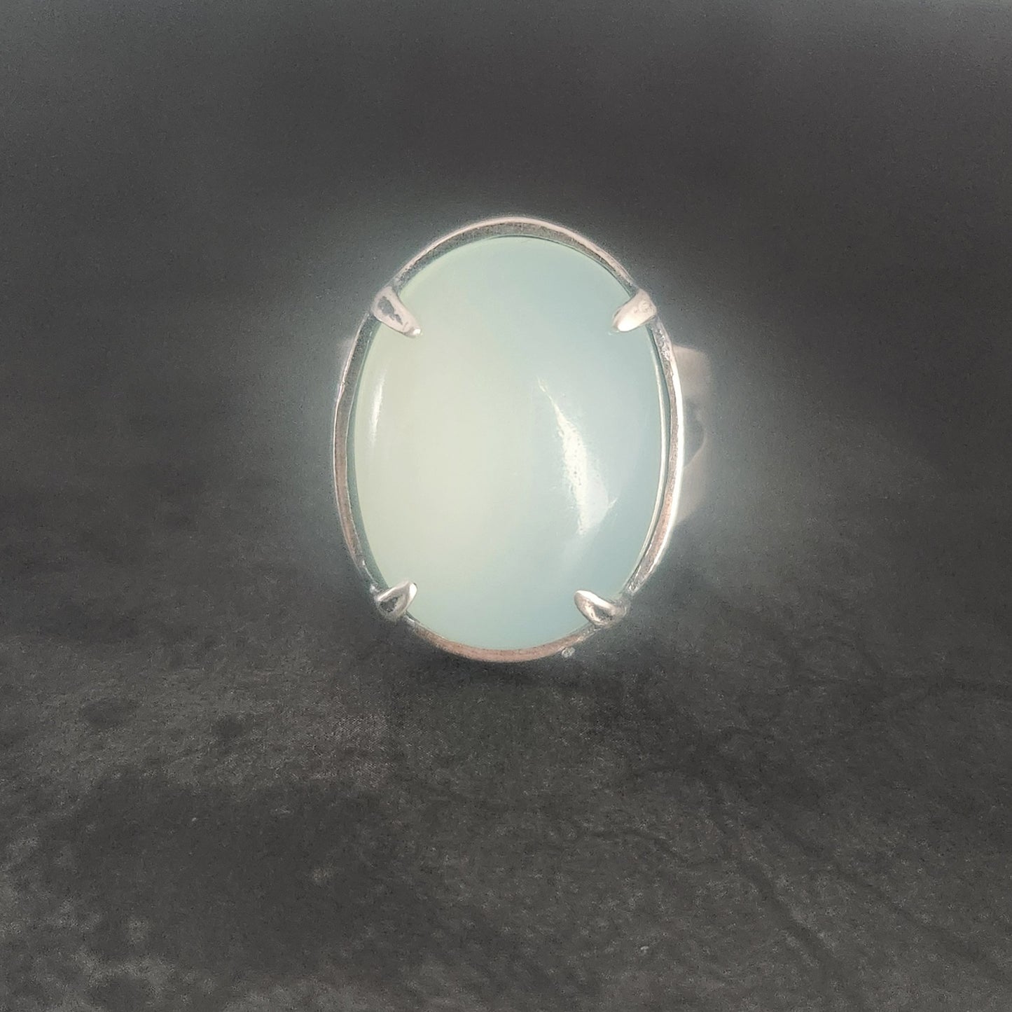 Aqua Chalcedony ring