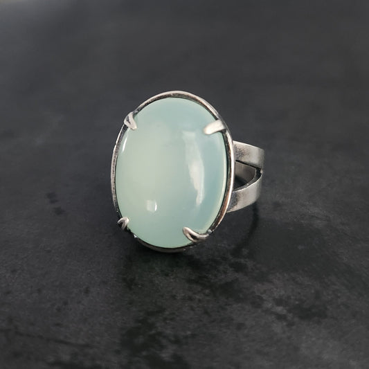 Aqua Chalcedony ring