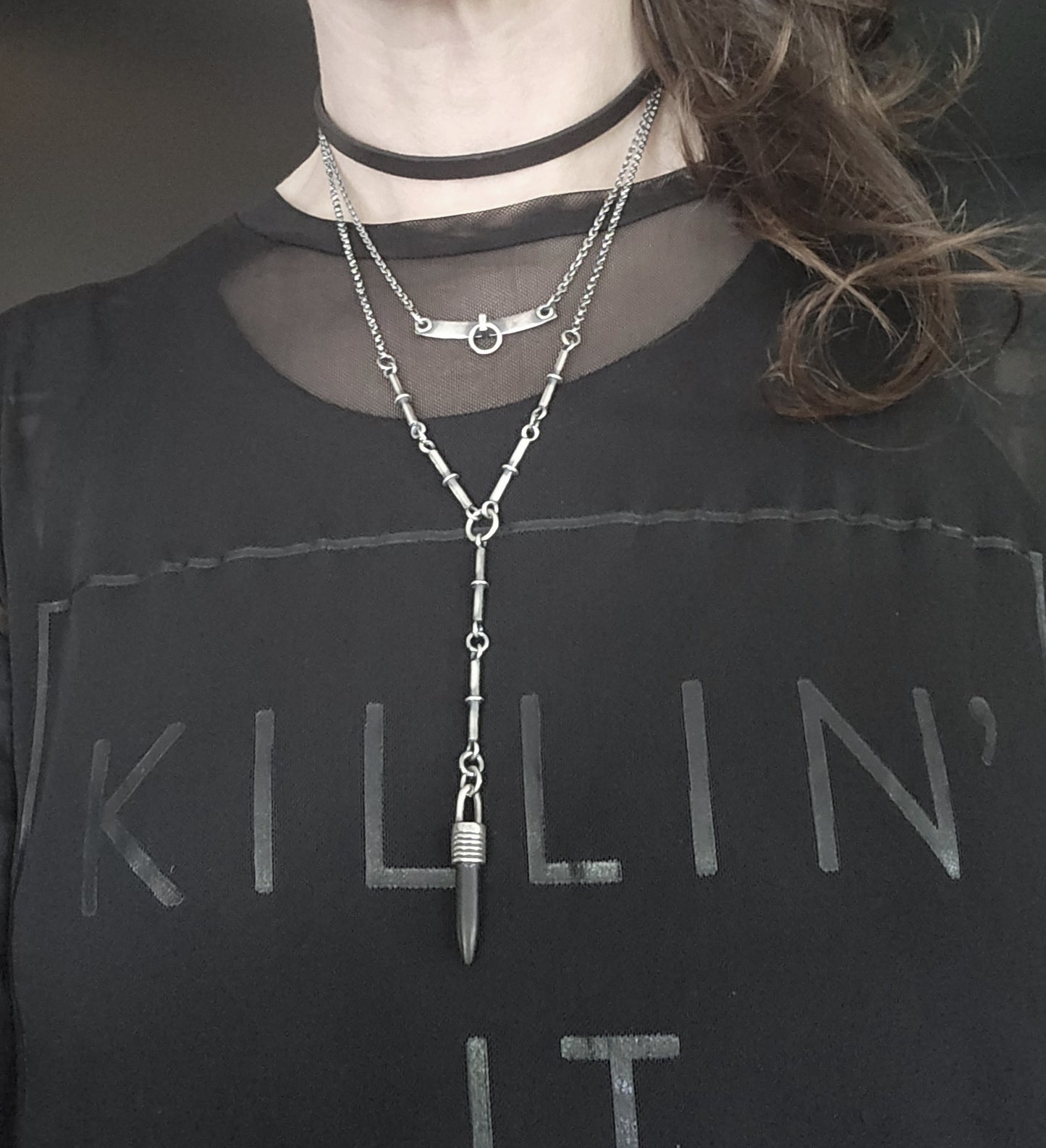 BLACK HOWLITE necklace