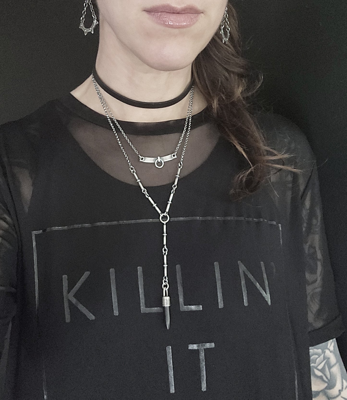 BLACK HOWLITE necklace