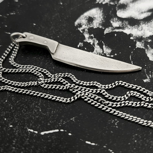 WHITE BRONZE KNIFE necklace