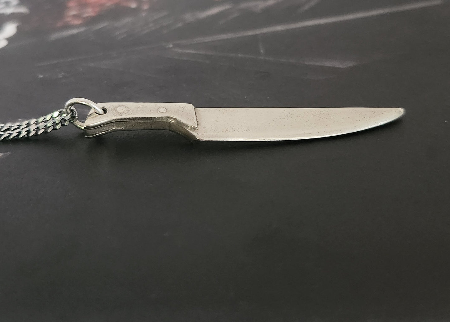 WHITE BRONZE KNIFE necklace