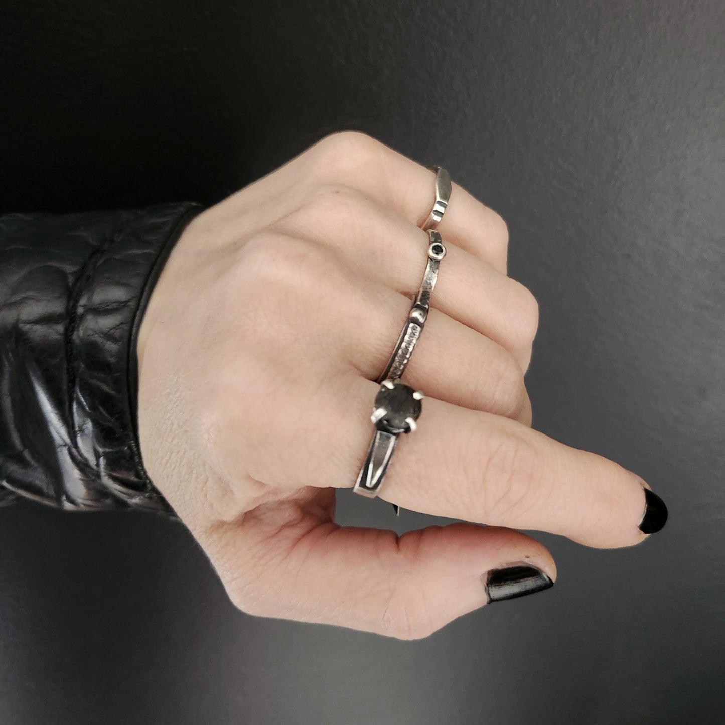 CELESTE ring with rutilated quartz