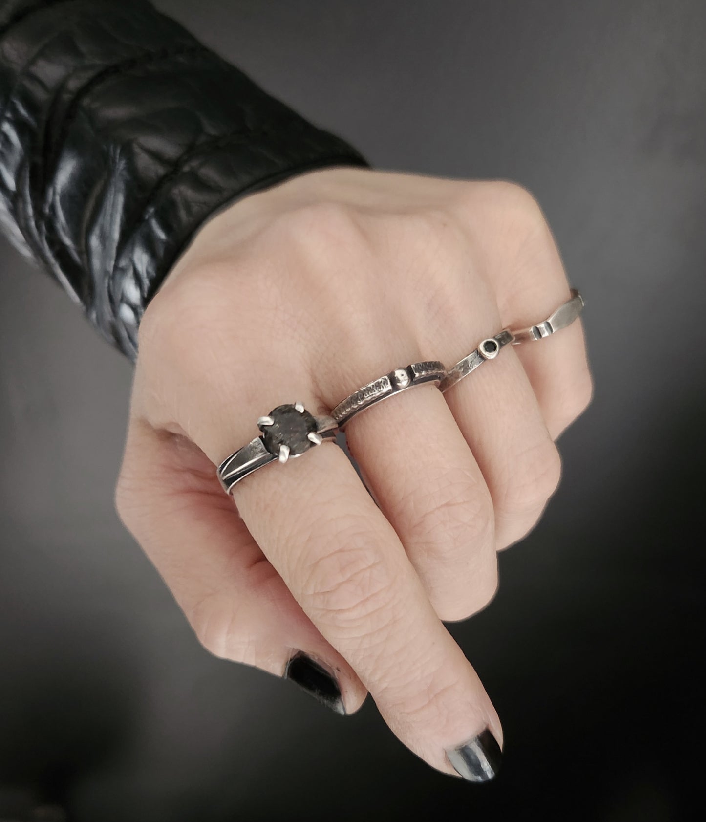 CELESTE ring with rutilated quartz