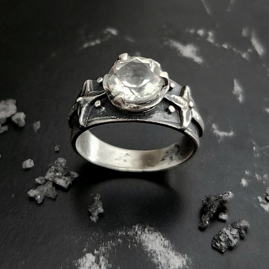 DELPHINE ring with green amethyst