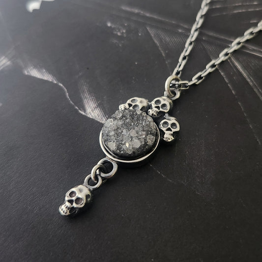TEMPLE necklace with onyx druzy