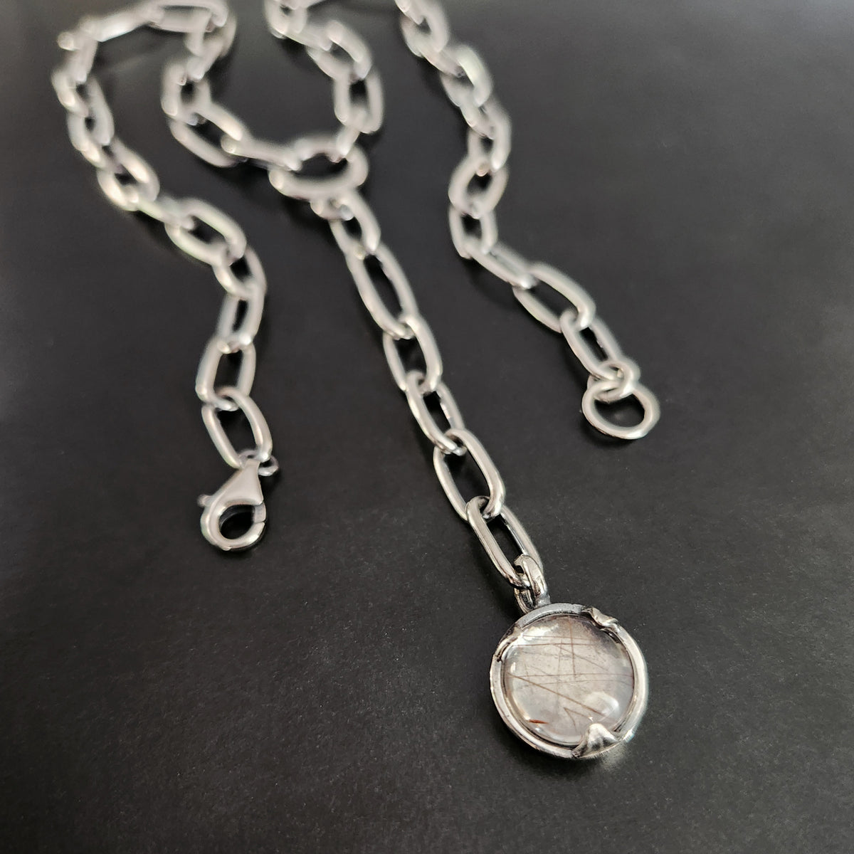 HELLACIOUS necklace with copper rutilated quartz