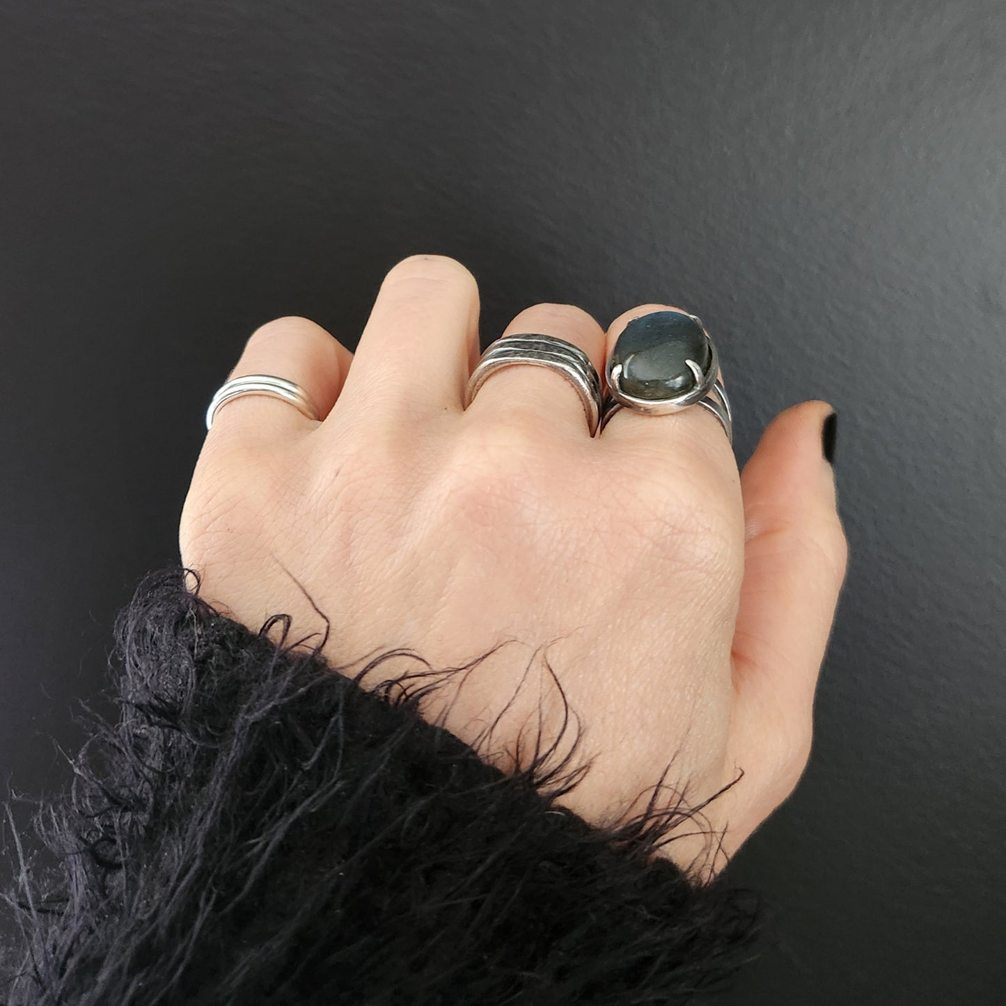LABRADORITE ring size 8
