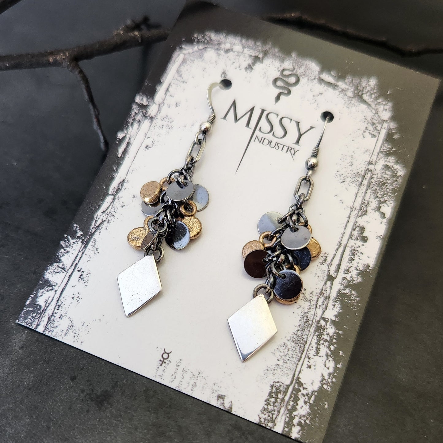 RHOMBUS charm earrings
