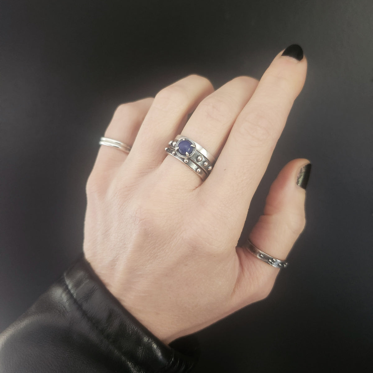 MAZZY ring with lapis lazuli or rutilated quartz