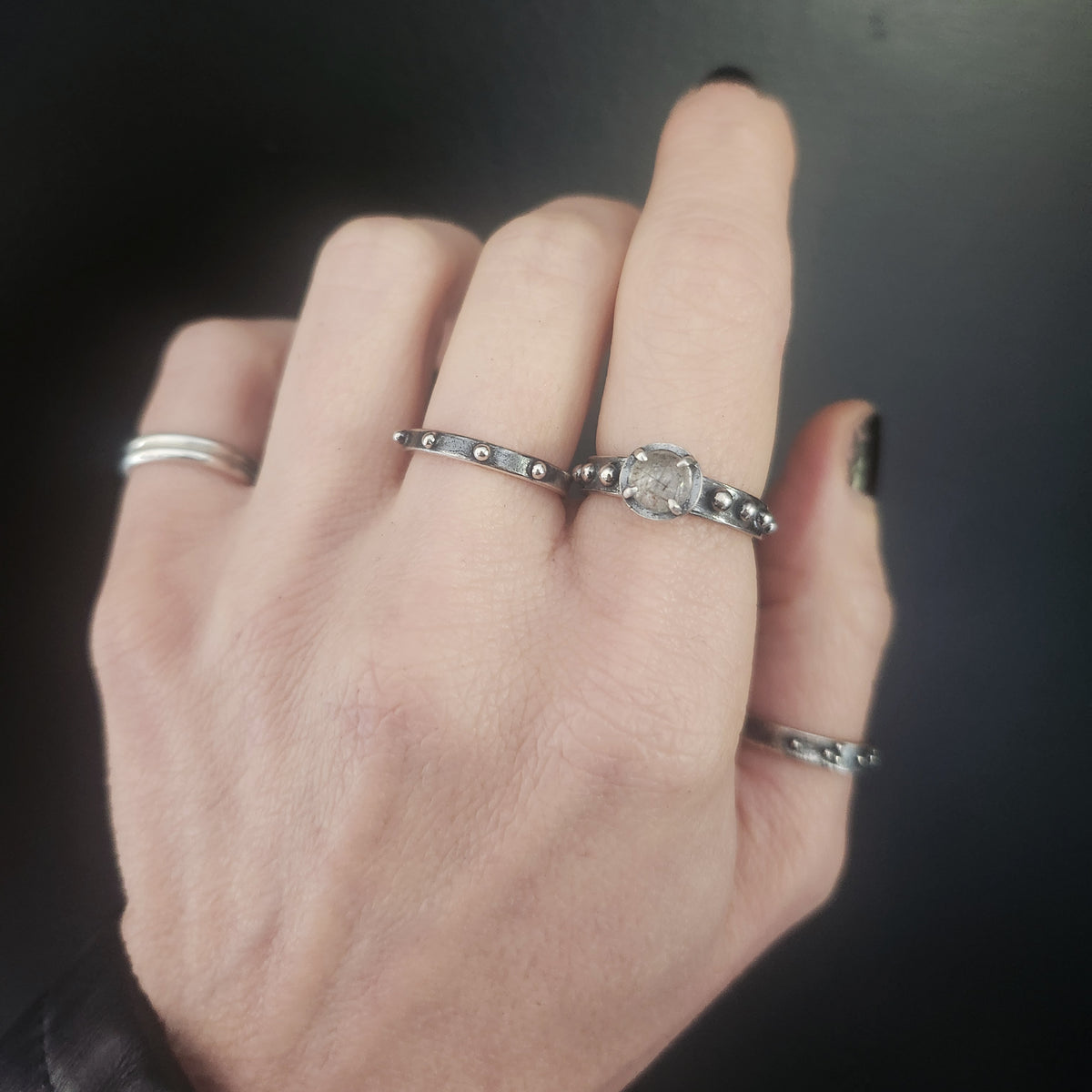 MAZZY ring with lapis lazuli or rutilated quartz