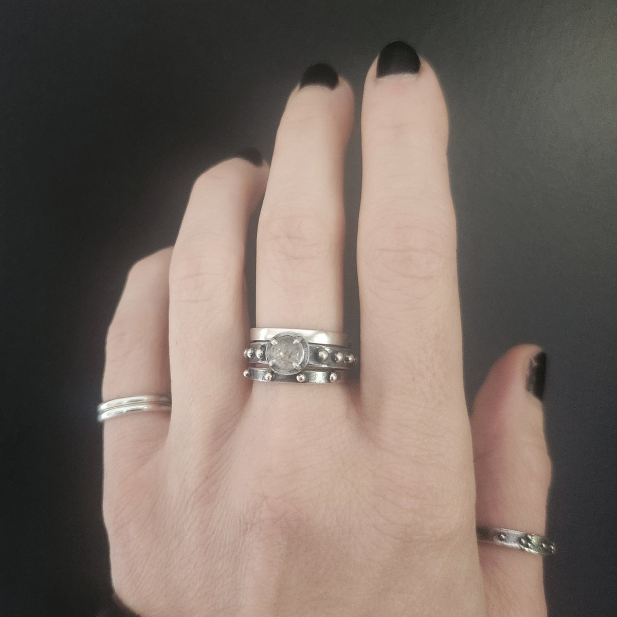 MAZZY ring with lapis lazuli or rutilated quartz