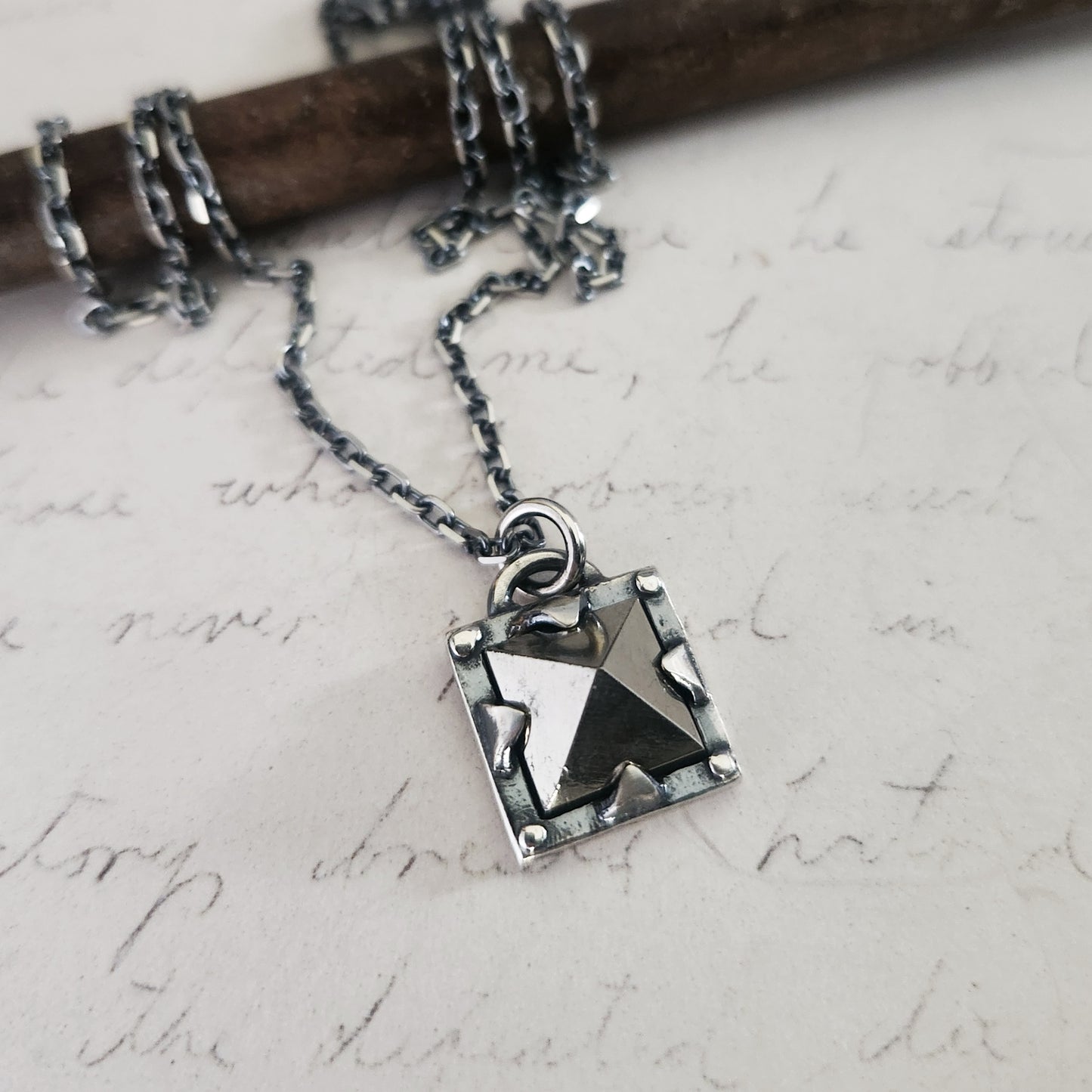 Pyrite Pyramid Necklace