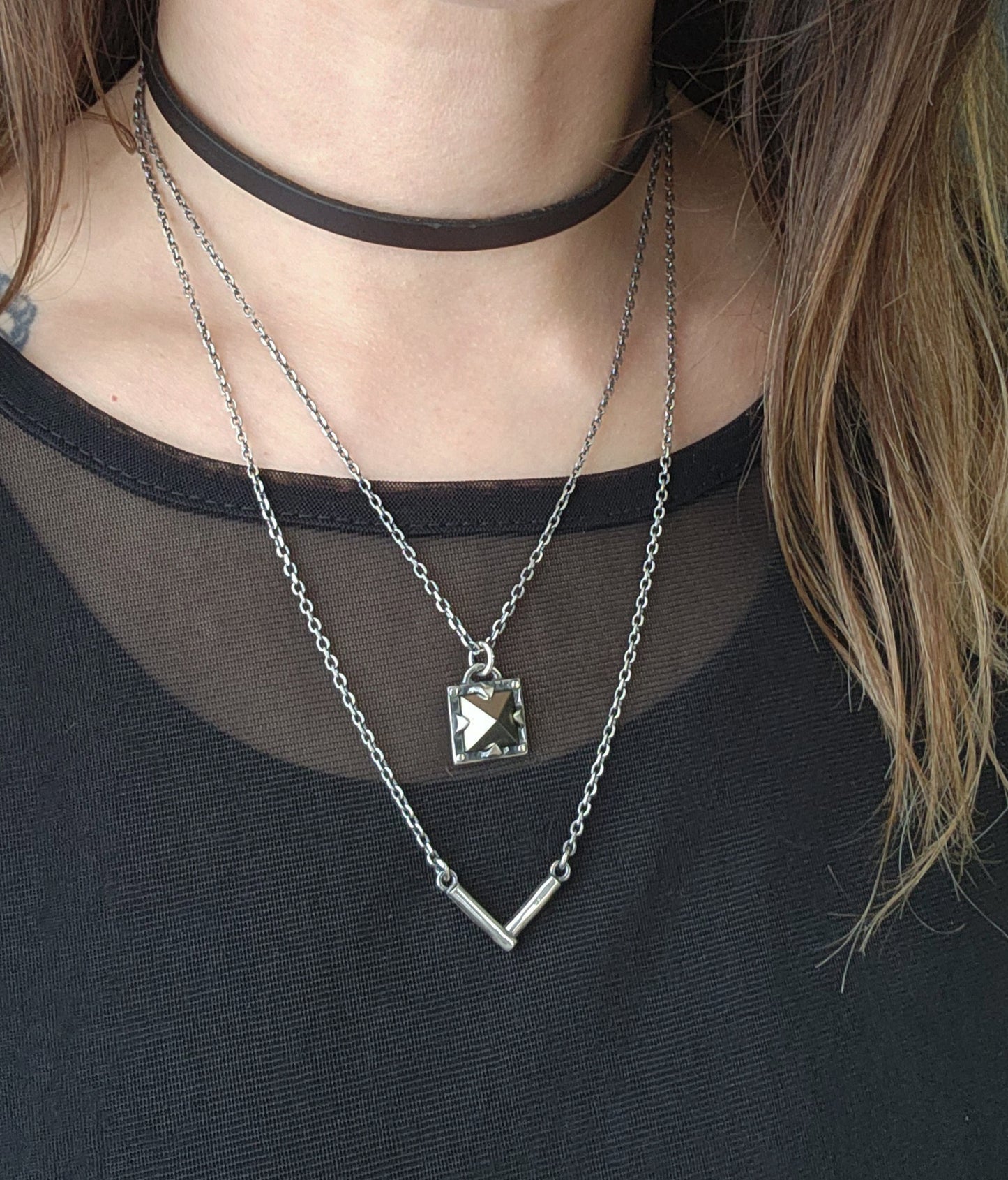 Pyrite Pyramid Necklace