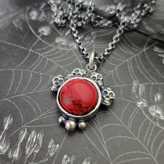 TEMPLE necklace with red howlite