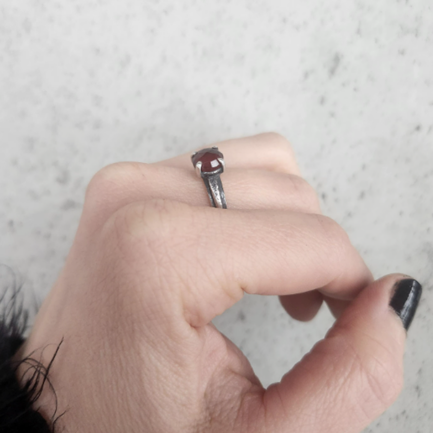 REPTILIAN ring with hessonite garnet