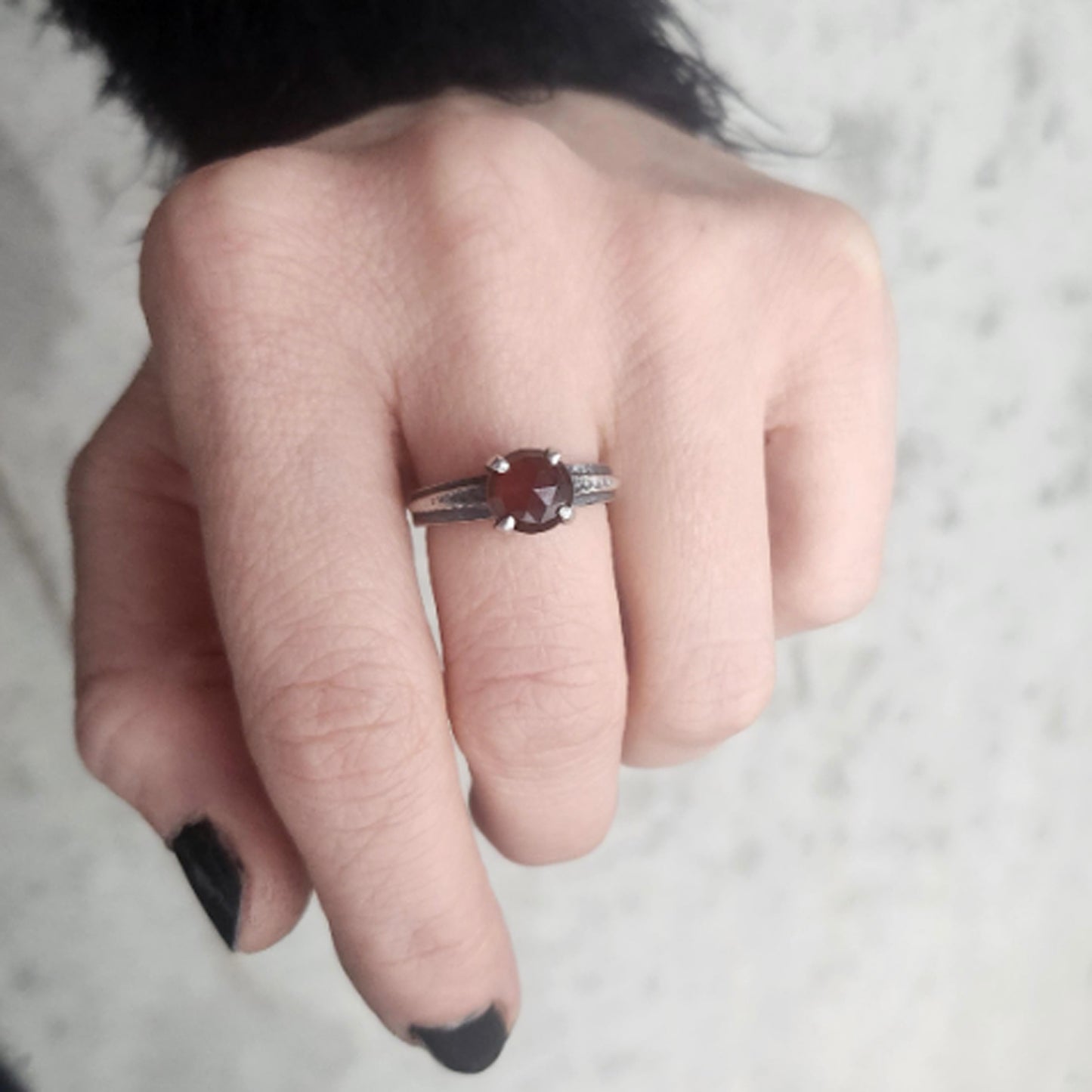 REPTILIAN ring with hessonite garnet