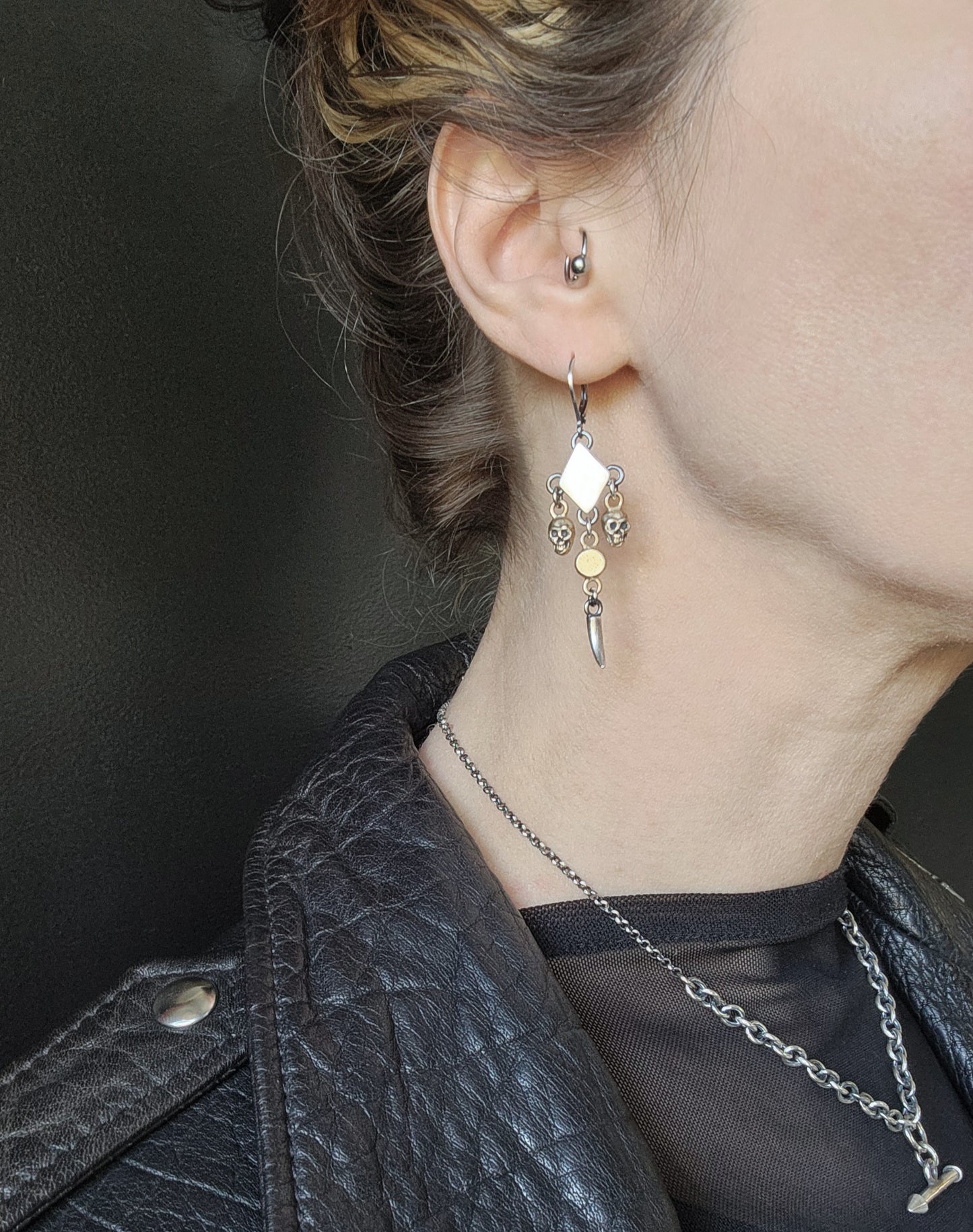 RITUAL chandelier earrings with bronze