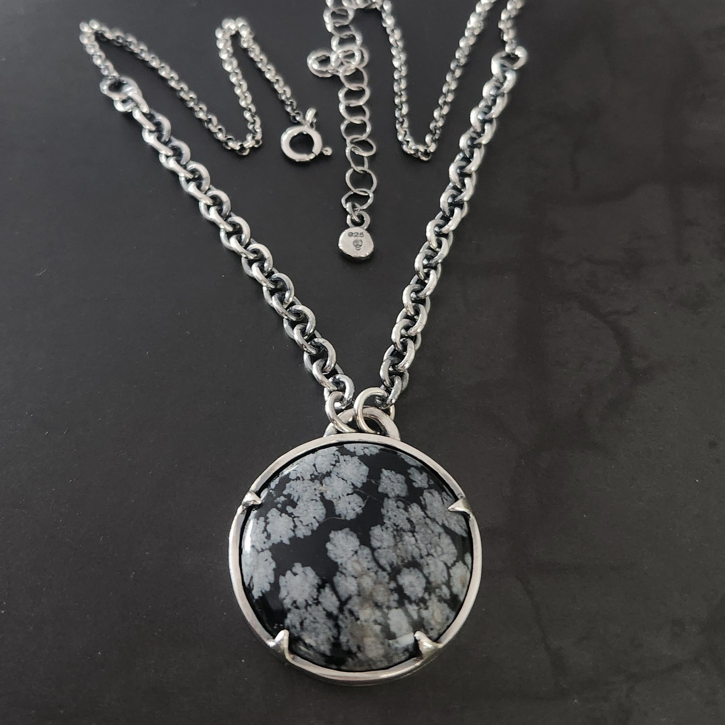 SNOWFLAKE OBSIDIAN necklace