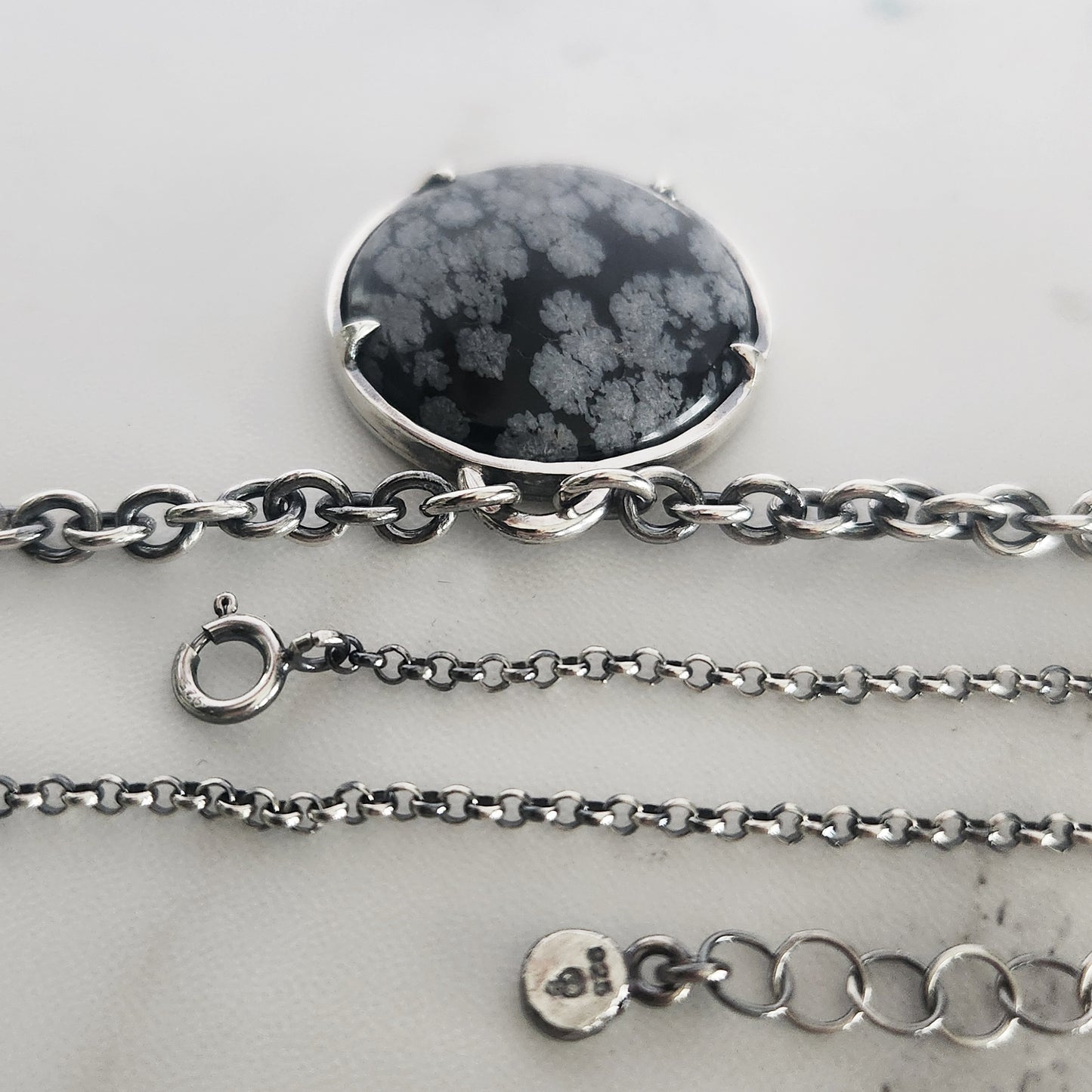 SNOWFLAKE OBSIDIAN necklace