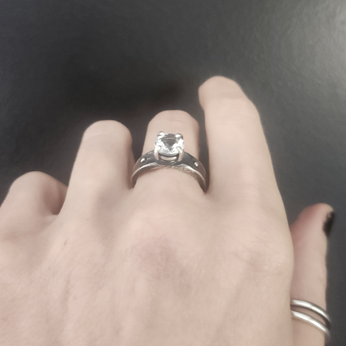 SOLITARY REIGN ring with white topaz