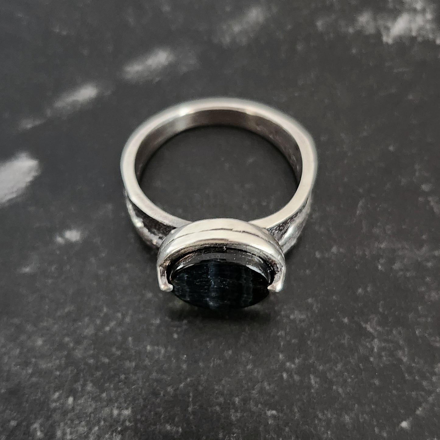 BLUE TIGER EYE ring size 7