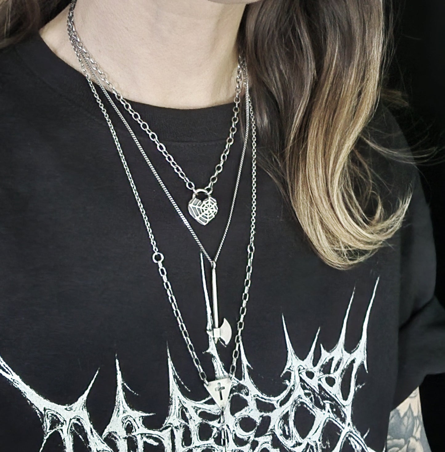 WEB HEART necklace